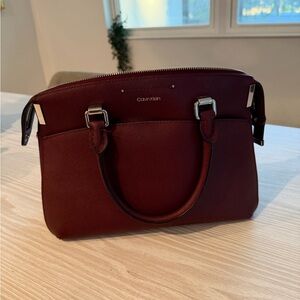 Calvin Klein Deep Burgundy Satchel
